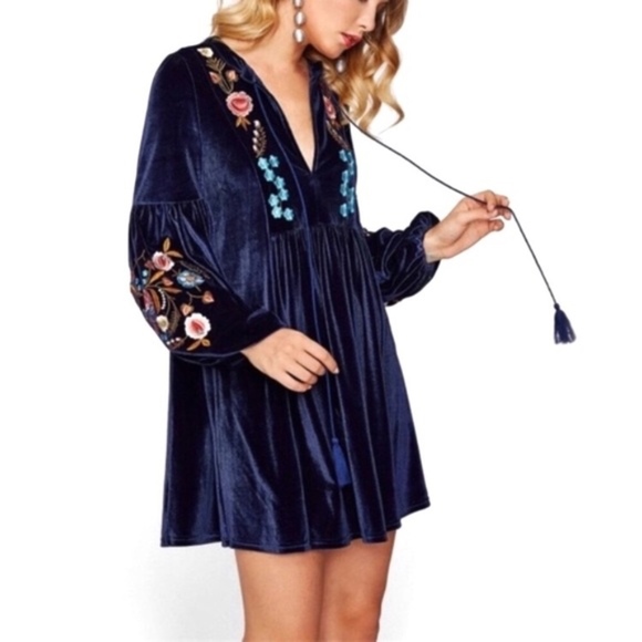 Poshmark @thegreycat Dresses & Skirts - TRIBAL NATIVE BOHO GYPSY HIPPIE VELVET DRESS